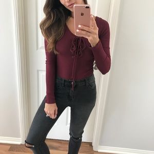 NWOT Wine Bodysuit